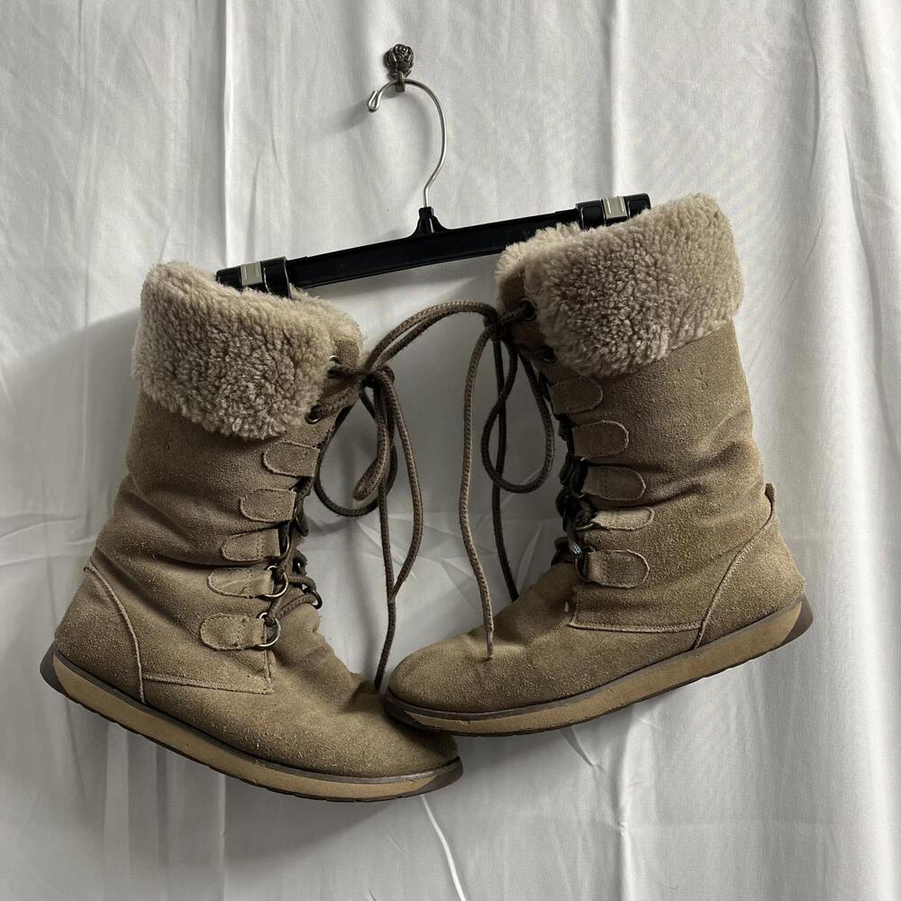 EMU Australia US 7 Featherwood Hi chestnut suede boots merino wool lining